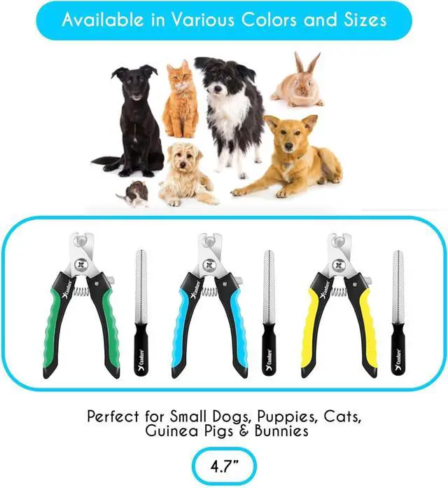 Alt view image 6 of 7 - Candure Pet Nail Clippers Professional Nail Trimmer Suitable for Puppy, Cats, Rabbits and Guinea Pigs - Safety Lock/Protective Guard to Avoid Over Cutting (Blue, Small)