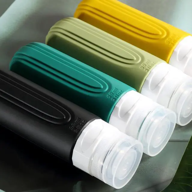 Alt view image 5 of 7 - Mrsdry Travel Bottles for Toiletries, Tsa Approved 3oz Travel Size Containers BPA Free Leak Proof Refillable Liquid Silicone Squeezable Travel Accessories for Shampoo Conditioner Lotion (4 Pack)