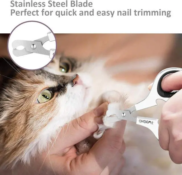 Alt view image 7 of 7 - Pet Nail Clippers, Cat & Kitten Claw Nail Clipper Safe Sharp Trimmer | Update Version Professional Stainless Steel Pet Nail Clipper for Cat, Puppy,Rabbit, Kitten & Small Dog,Sharp & Safe (Black)