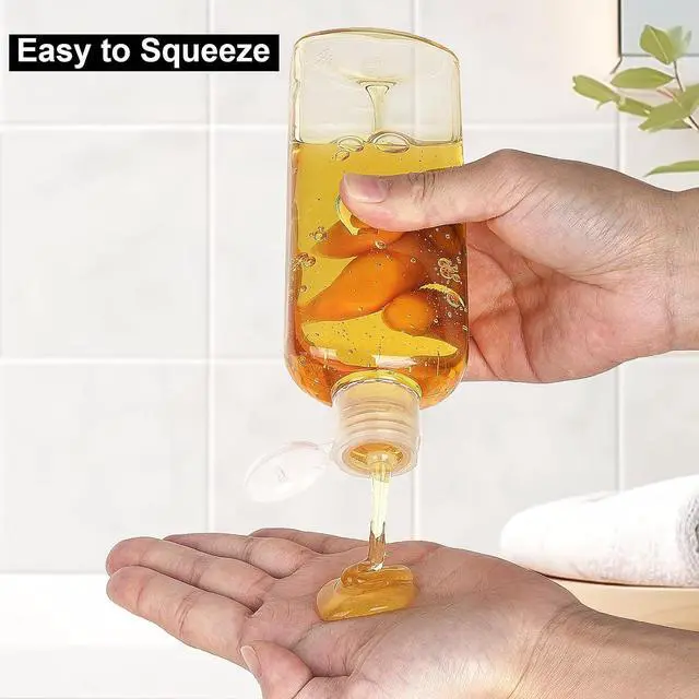 Alt view image 2 of 7 - Travel Shampoo Bottles 7.7oz/220ml 3 Pack Plastic Squeeze Bottles | Leak Proof, Clear Travel Bottles with Flip Cap, Refillable Containers, Plastic Travel Toiletry Bottles, for Lotion, Shampoo