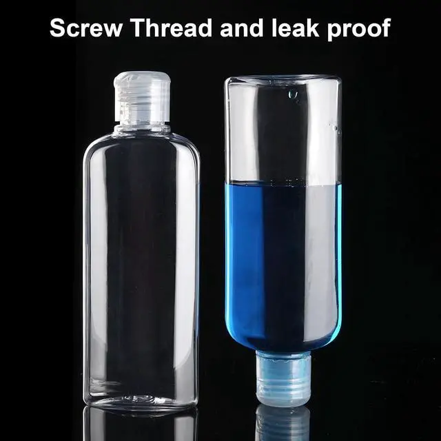 Alt view image 3 of 7 - Travel Shampoo Bottles 7.7oz/220ml 3 Pack Plastic Squeeze Bottles | Leak Proof, Clear Travel Bottles with Flip Cap, Refillable Containers, Plastic Travel Toiletry Bottles, for Lotion, Shampoo