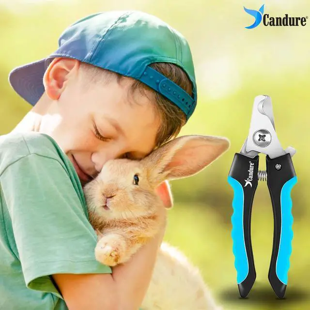 Alt view image 7 of 7 - Candure Pet Nail Clippers Professional Nail Trimmer Suitable for Puppy, Cats, Rabbits and Guinea Pigs - Safety Lock/Protective Guard to Avoid Over Cutting (Blue, Small)
