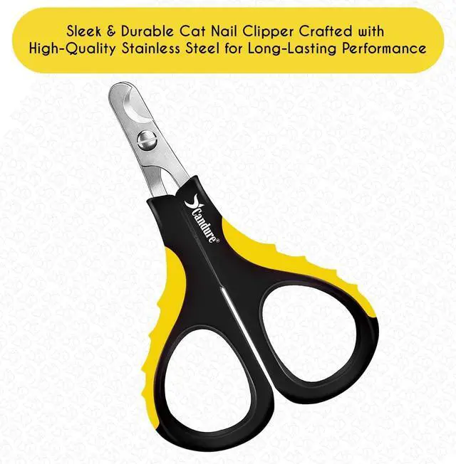 Alt view image 4 of 7 - Candure Cat Nail Clipper Stainless Steel Cat Claw Trimmers for Rabbits, Guinea Pigs, Birds, Puppies, Kittens and Small Animals Pet Nail Clipper for Professional and Home Use (Yellow)