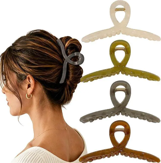 Main image of Extra Large Hair Claw Clips for Thick Hair, Big Non-Slip Claw Clips for Women, 4 Pack 5.1" Jelly & Matte Hair Clips for Long Hair (Jelly-B 4pcs 5.1")