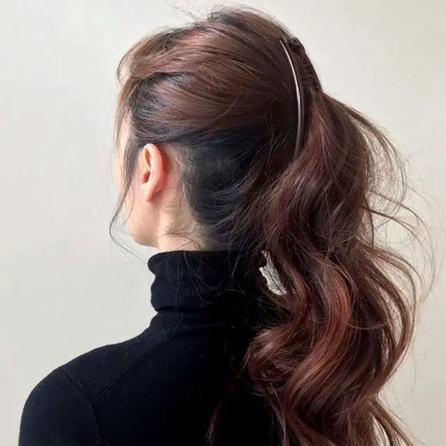 Alt view image 5 of 7 - 2pcs Banana Hair Clips, 6.1x0.87in, Black & Coffee | Plastic, Non-Slip, Large, for Women, Vintage, 90 Style, Double Combs, for Thick Thin Fine Curly Straight Long Hair