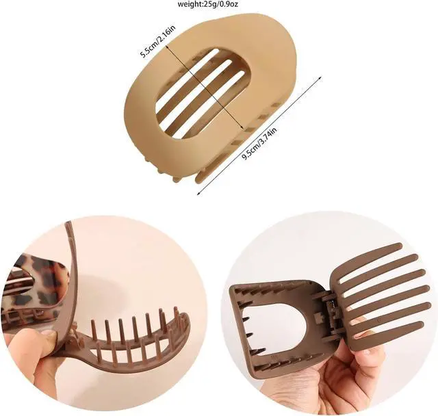 Alt view image 3 of 6 - 6PCS Flat Hair Clips for Women, French Design Flat Hair Claws, Secure Hold Inner Teeth Hair Claw Clips, Strong Hold No Slip Hair Barrettes For Lying Down Holiday Christmas Gifts