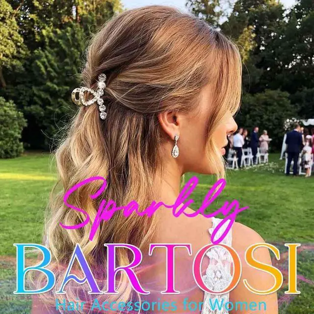 Alt view image 7 of 7 - BARTOSI Pearl Claw Clips Small Gold Hair Clips Rhinestone Hair Claw Clips Sparkly Hair Accessories for Women and Girls (Pack of 2)