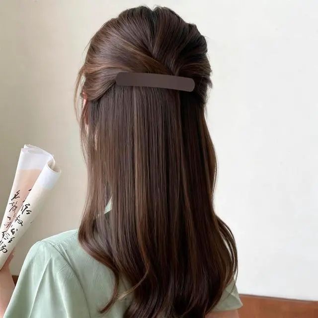 Alt view image 5 of 7 - Atoden Hair Barrettes Flat Clips for Thick Thin Fine Hair 6Pcs French Barrettes Matte Large Hair Slides Non Slip Clamps Vintage 90s Accessories for Women Girls Trendy Stuff Gifts (Neutral Color)