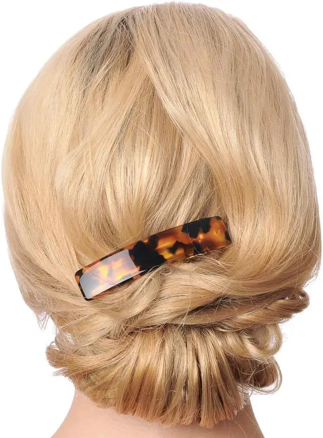 Alt view image 7 of 7 - Hair Barrettes for Women French Hair Barrette Clip Small Acetate Hair Clips Barrette No Slip Hair Accessories 3-Pack