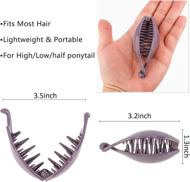 Alt view image 2 of 7 - 4PCS Small Banana Clip, Banana Clips for Thin Hair Strong Hold Bun Holder Jaw Barrettes for Women and Girls