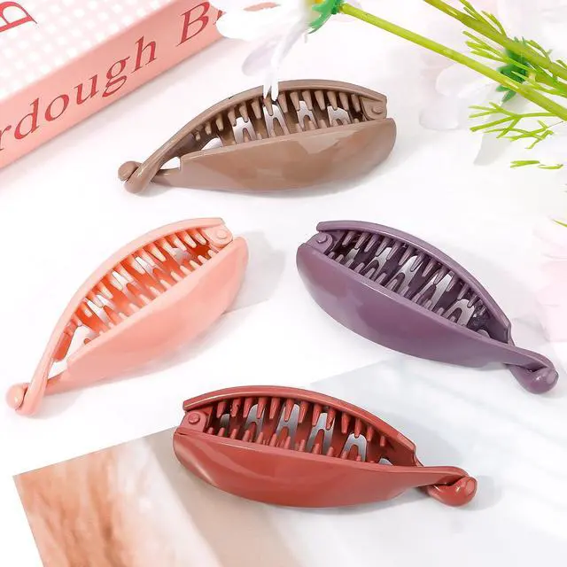 Alt view image 7 of 7 - 4PCS Small Banana Clip, Banana Clips for Thin Hair Strong Hold Bun Holder Jaw Barrettes for Women and Girls