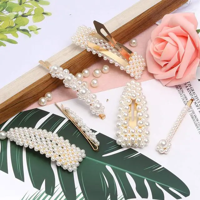 Alt view image 4 of 7 - laxizar 18 Pcs Pearl Hair Clips Large Hair Clip for Women Hair Accessories