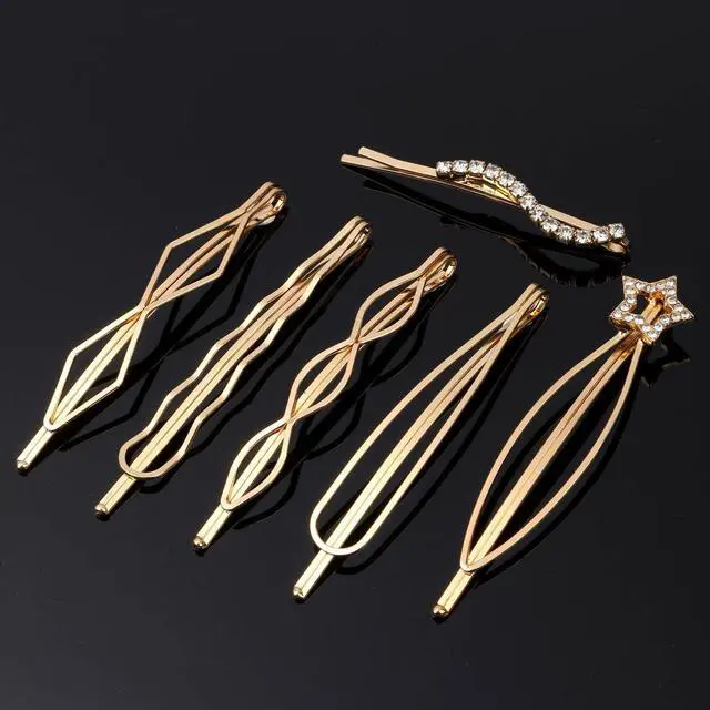 Alt view image 3 of 7 - 20 Pcs Elegant Hair Barrettes Golden Metal Hair Clip Pearl Hair Pins | Alloy gold-plated imitation pearl hair accessories, gentle on hair. Hair barrettes Ideal for weddings, dances, and daily