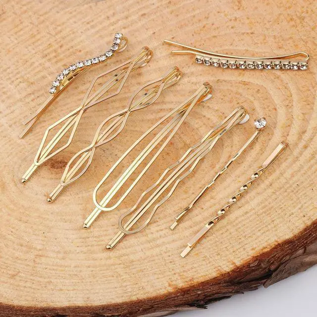 Alt view image 5 of 7 - 20 Pcs Elegant Hair Barrettes Golden Metal Hair Clip Pearl Hair Pins | Alloy gold-plated imitation pearl hair accessories, gentle on hair. Hair barrettes Ideal for weddings, dances, and daily