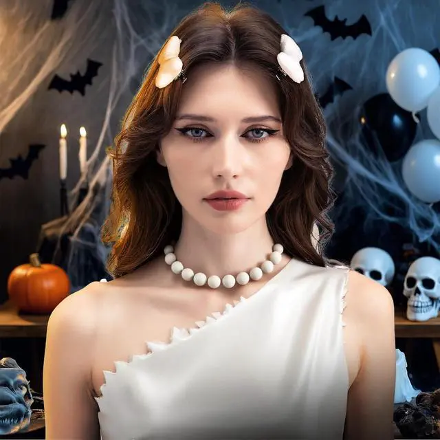 Alt view image 4 of 7 - YGDZ 4PCS Bone Hair Clips, White Dog Hair Pins for Halloween Costume, Emo Hair Clips, Bone Clips for Hair, Cutecore Accessories for Women Girls