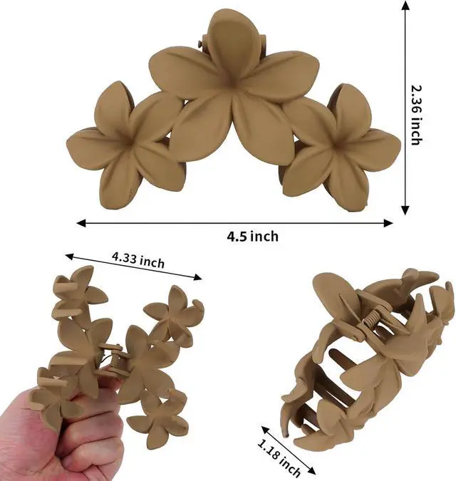 Alt view image 2 of 7 - Ondder Large Matte Claw Hair Clips for Women - 4.5 Inch Non-Slip Strong Hold Clips for Thick Hair, Hair Accessories