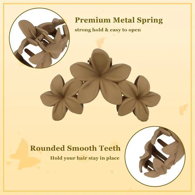 Alt view image 3 of 7 - Ondder Large Matte Claw Hair Clips for Women - 4.5 Inch Non-Slip Strong Hold Clips for Thick Hair, Hair Accessories