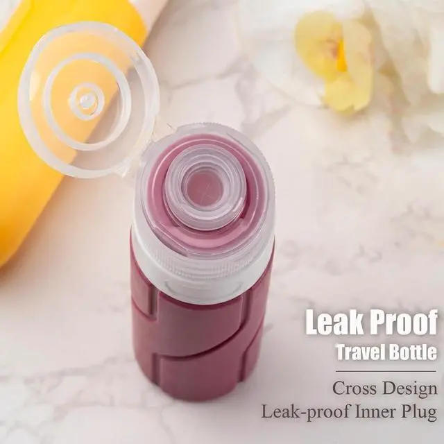 Alt view image 6 of 7 - Travel Bottles - 15 Pack, TSA Approved Travel Size Toiletries, Leak Proof Silicone Squeezable Containers in Clear Bag(Colorful)