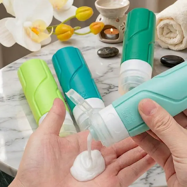 Alt view image 7 of 7 - Travel Bottles - 15 Pack, TSA Approved Travel Size Toiletries, Leak Proof Silicone Squeezable Containers in Clear Bag(Colorful)