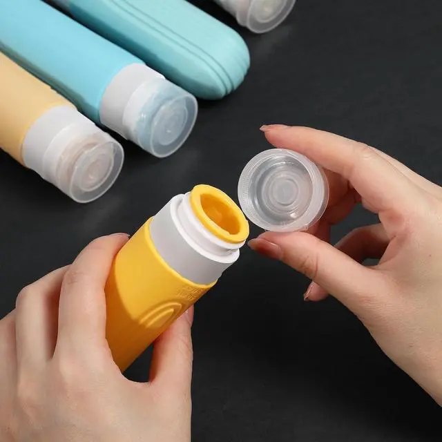 Alt view image 2 of 6 - Travel Bottles for Toiletries, 5 Pack TSA Approved Travel Size Containers, 3oz Leak Proof Refillable Travel Accessories for Shampoo Conditioner, BPA Free Travel Bottles with Toiletry Bag