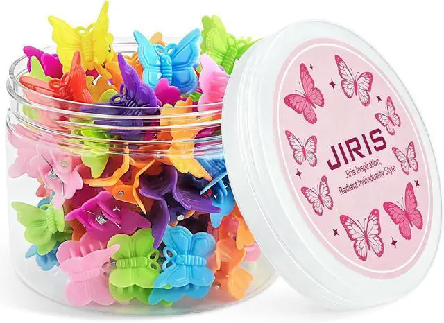 Main image of 60PCS Mini Butterfly Hair Clips, 90s Rainbow Accessories for Women | Lightweight smooth plastic, non-slip grip. Ideal for thin, thick, curly or straight hair. Perfect for daily styling