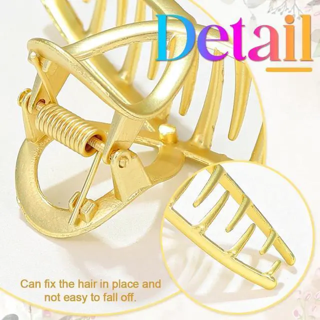 Alt view image 4 of 7 - CAKURE Metal Hair Clips Gold Claw Clip Small Hair Clips for Thin Hair Hair Accessories for Women and Girls (Pack of 2)