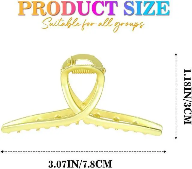 Alt view image 6 of 7 - CAKURE Metal Hair Clips Gold Claw Clip Small Hair Clips for Thin Hair Hair Accessories for Women and Girls (Pack of 2)