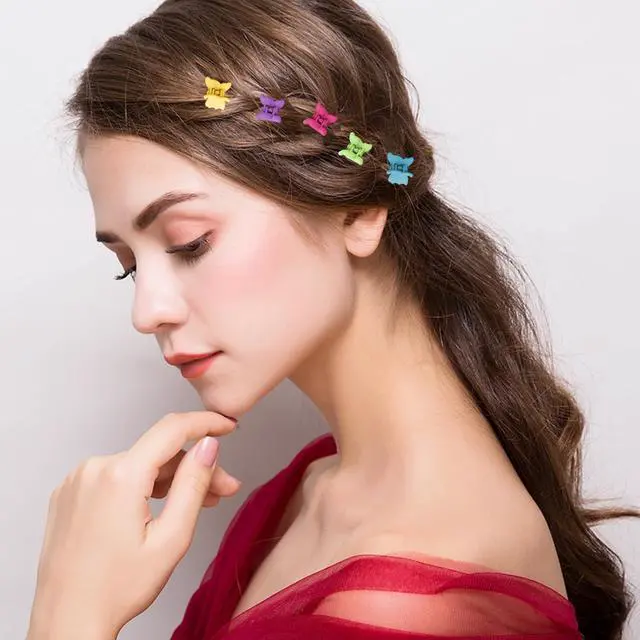 Alt view image 4 of 7 - SuPoo Hair Clips, 80 Pcs Butterfly & Flower Mini Hair Clips for Girls, Tiny Claw Clips, Hair Accessories Barrettes for Girls, Non-slip, Easy to Open for Any Occasion, Multi-functional Usage