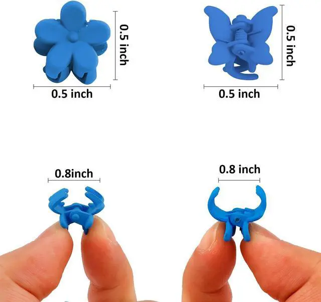 Alt view image 6 of 7 - SuPoo Hair Clips, 80 Pcs Butterfly & Flower Mini Hair Clips for Girls, Tiny Claw Clips, Hair Accessories Barrettes for Girls, Non-slip, Easy to Open for Any Occasion, Multi-functional Usage