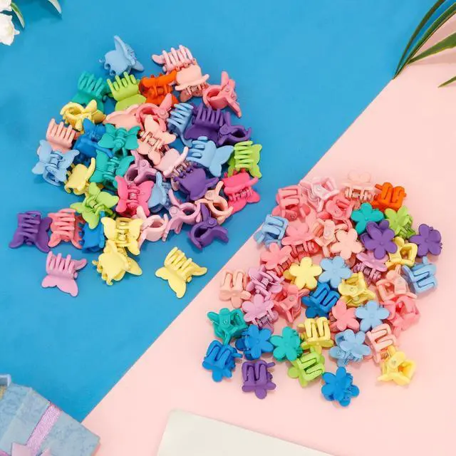 Alt view image 7 of 7 - SuPoo Hair Clips, 80 Pcs Butterfly & Flower Mini Hair Clips for Girls, Tiny Claw Clips, Hair Accessories Barrettes for Girls, Non-slip, Easy to Open for Any Occasion, Multi-functional Usage
