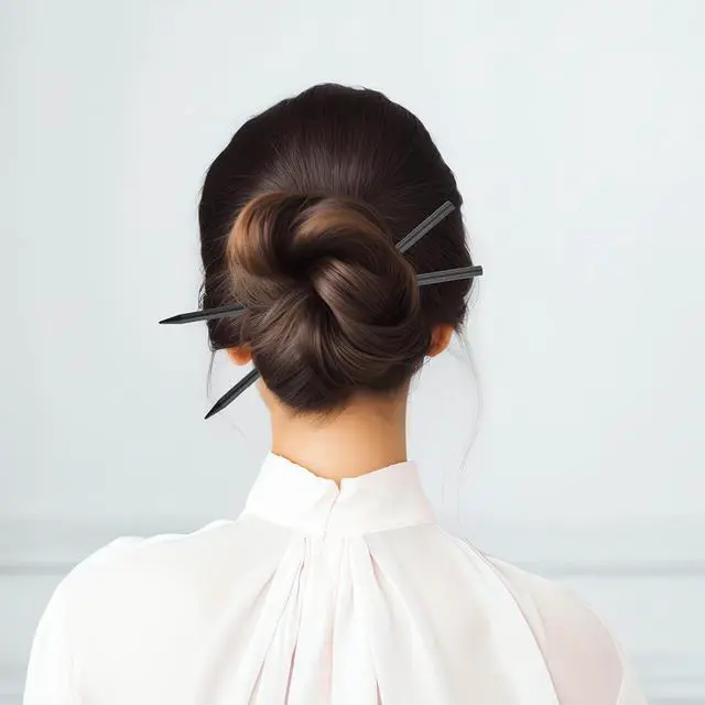 Alt view image 6 of 7 - 22 Pack Chopsticks for Hair Bun Chinese Hair Sticks, Black Wood Hair Sticks Chopsticks, Pencil Long Hairpins Hair Clips for Hairstyles Decorative Accessories for Women Girls