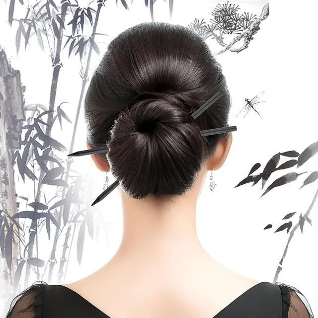 Alt view image 7 of 7 - 22 Pack Chopsticks for Hair Bun Chinese Hair Sticks, Black Wood Hair Sticks Chopsticks, Pencil Long Hairpins Hair Clips for Hairstyles Decorative Accessories for Women Girls