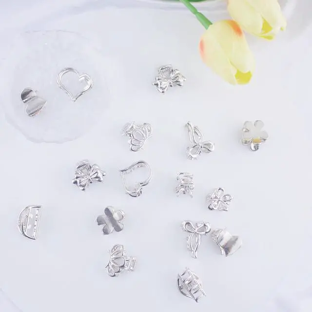 Alt view image 5 of 5 - 16Pcs Mini Metal Hair Claw Clips for Women, Gold Silver Small Bangs Claw Clips for Long Thin Hair, Tiny Cute Flower Barrettes(Silver)