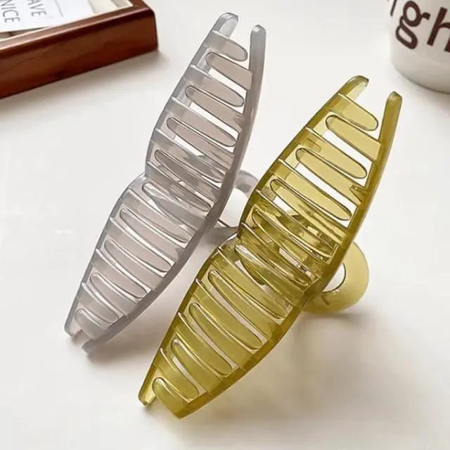 Alt view image 4 of 7 - large claw clips, jumbo hair clip, claw hair clips for women, hair clips for thin hair, 4 pcs, 6-inch, Neutral Color.