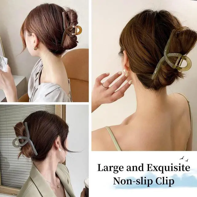 Alt view image 3 of 7 - Big Hair Claw Clips for Women - 5.1 Jelly Clips, Larger Size for Long, Thick Hair, 4 Pcs
