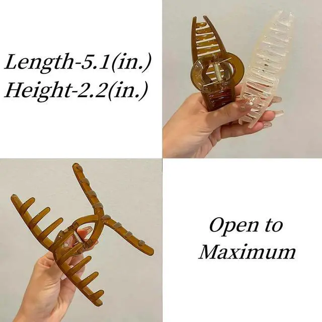 Alt view image 4 of 7 - Big Hair Claw Clips for Women - 5.1 Jelly Clips, Larger Size for Long, Thick Hair, 4 Pcs