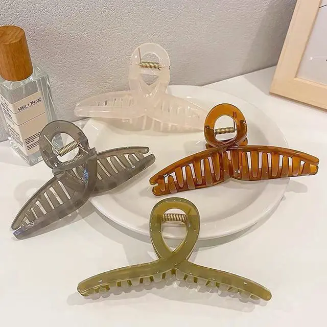 Alt view image 5 of 7 - Big Hair Claw Clips for Women - 5.1 Jelly Clips, Larger Size for Long, Thick Hair, 4 Pcs