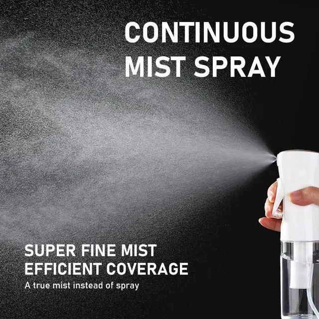 Alt view image 2 of 7 - Continuous Spray Bottle for Hair, Refillable Gentle Mister (2 Pack, 6.8 Oz) | Long-Lasting Misting, Ultra-Fine Mist for Hairstyling, Cleaning Solutions, Planting, Pets, Barbers, Salons, Essential Oils