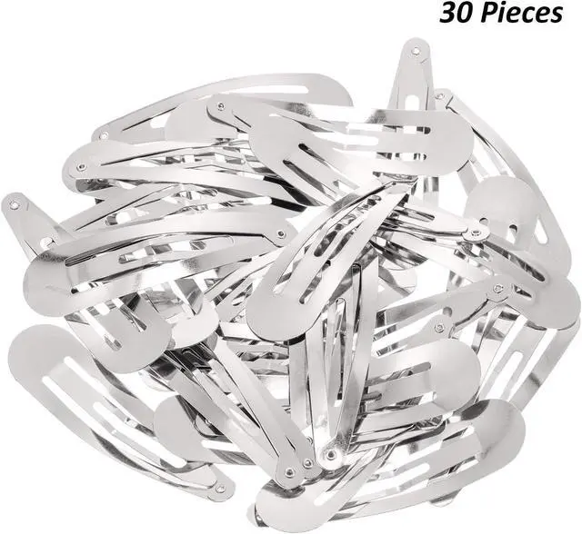 Alt view image 2 of 7 - WILLBOND 30 Pcs Large Metal Snap Barrettes,Simple,Silver | Nonslip Barrettes for Women, 3.1 Inch Large Clips Secure Hold for Hair, Metal Accessories for Daily Styling