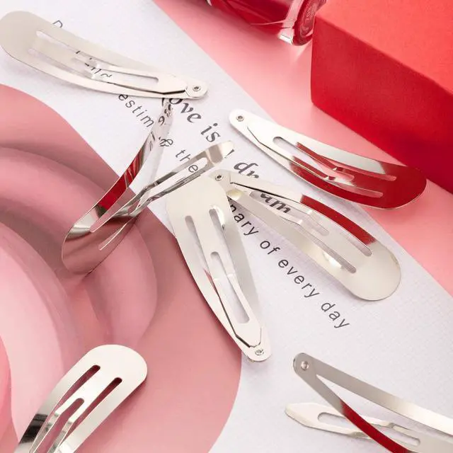 Alt view image 3 of 7 - WILLBOND 30 Pcs Large Metal Snap Barrettes,Simple,Silver | Nonslip Barrettes for Women, 3.1 Inch Large Clips Secure Hold for Hair, Metal Accessories for Daily Styling