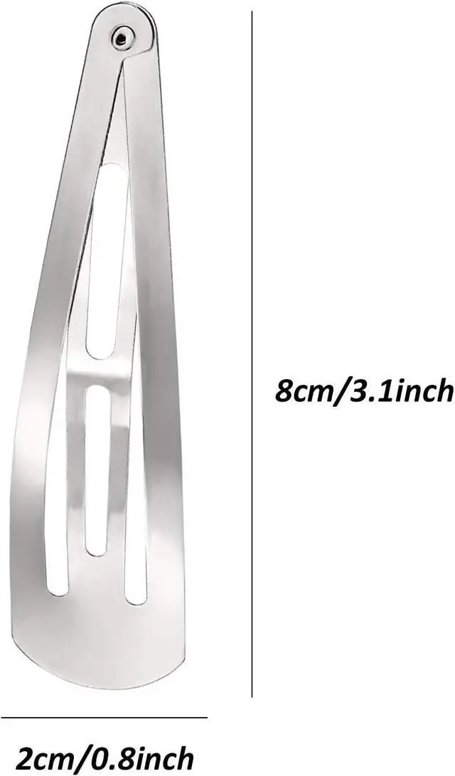 Alt view image 4 of 7 - WILLBOND 30 Pcs Large Metal Snap Barrettes,Simple,Silver | Nonslip Barrettes for Women, 3.1 Inch Large Clips Secure Hold for Hair, Metal Accessories for Daily Styling