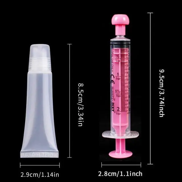 Alt view image 5 of 7 - 6PCS Empty Lip Gloss Tubes - 8ml Clear Lip Balm Tubes with 5ml Syringes - Refillable Squeeze Lip Balm Containers - Mini Cosmetic Soft for DIY Lip Gloss and Travel Toiletries