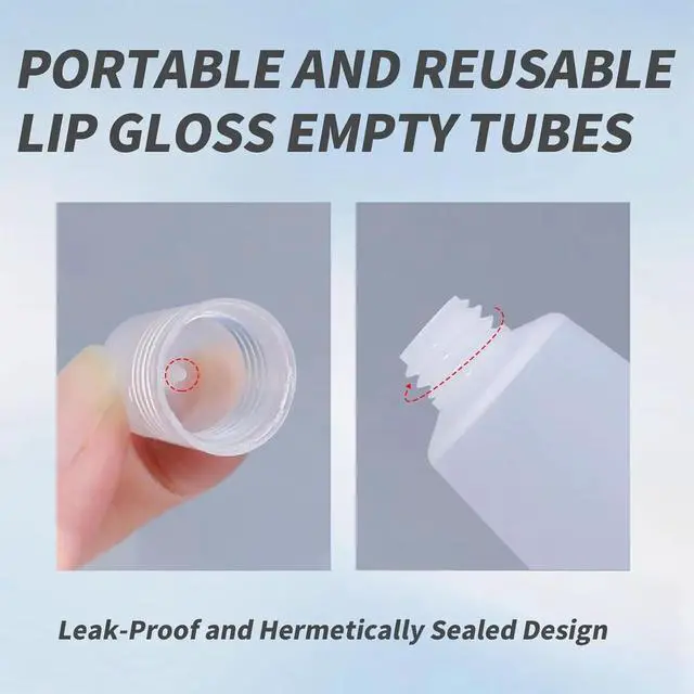 Alt view image 6 of 7 - 6PCS Empty Lip Gloss Tubes - 8ml Clear Lip Balm Tubes with 5ml Syringes - Refillable Squeeze Lip Balm Containers - Mini Cosmetic Soft for DIY Lip Gloss and Travel Toiletries