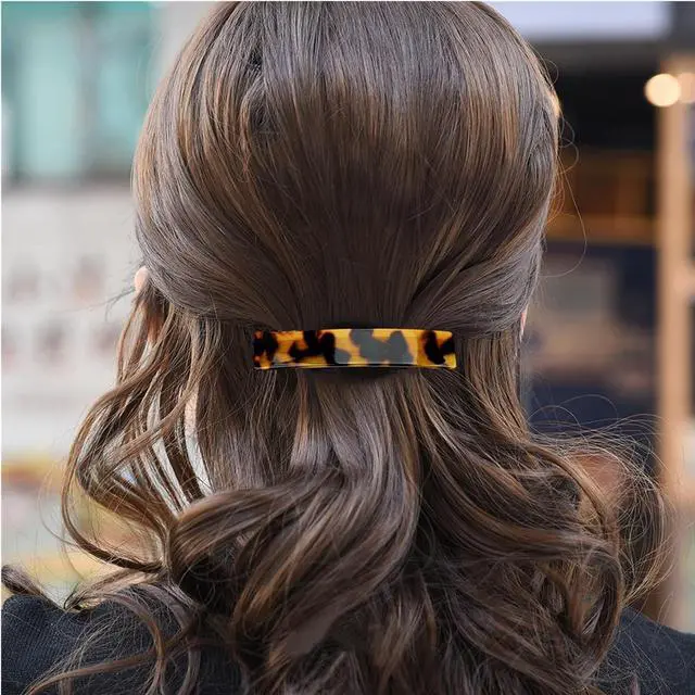 Alt view image 2 of 7 - Hair Barrettes for Women French Hair Barrette Clip Small Acetate Hair Clips Barrette No Slip Hair Accessories 3-Pack