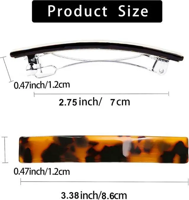 Alt view image 3 of 7 - Hair Barrettes for Women French Hair Barrette Clip Small Acetate Hair Clips Barrette No Slip Hair Accessories 3-Pack