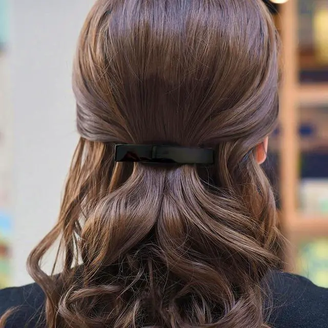 Alt view image 6 of 7 - Hair Barrettes for Women French Hair Barrette Clip Small Acetate Hair Clips Barrette No Slip Hair Accessories 3-Pack