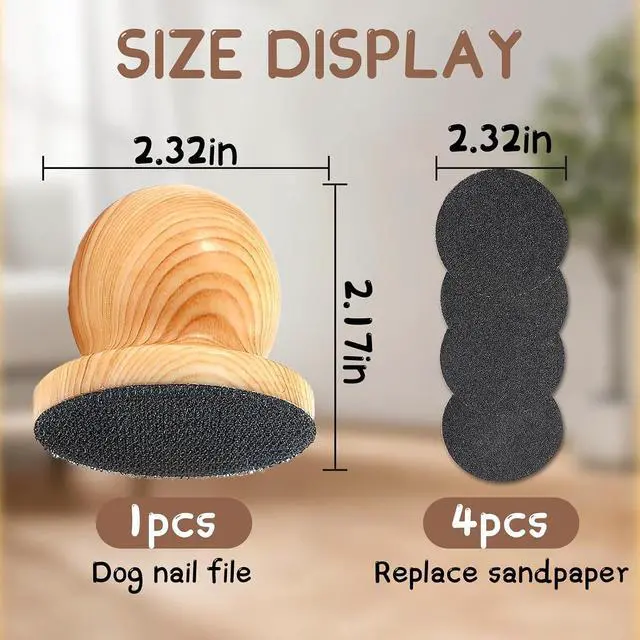 Alt view image 2 of 6 - DAUNZMR Dog Nail File with 4 Pcs Replaceable Sandpaper, Nail Grinder Board for Dogs & Cats