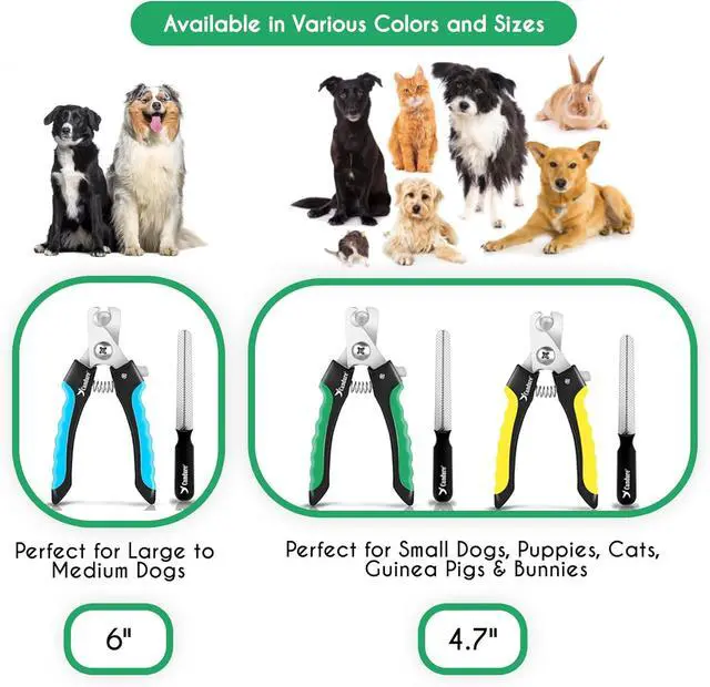 Alt view image 5 of 6 - Candure Dog Nail Clippers Professional Pet Nail Clipper Suitable for Cats, Rabbits and Guinea Pigs - Safety Lock/Protective Guard to Avoid Over Cutting (Green, Medium to Small)