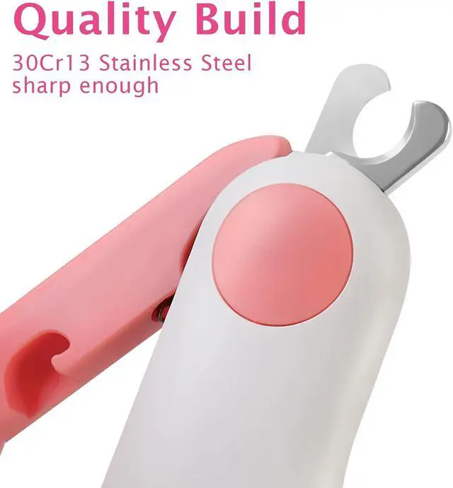 Alt view image 3 of 7 - Small Animals Nail Clippers with LED Lights to Avoid Excessive Cutting and Razor Sharp Blades - Professional Claw Trimmer for Tiny Dog Cat Kitten Bunny Rabbit Bird Guinea Pigs Ferret Hamsters (Pink)