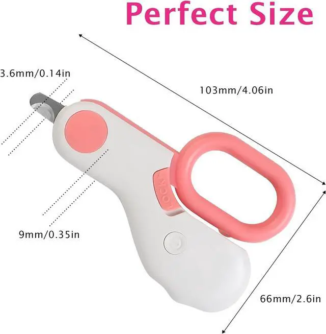Alt view image 4 of 7 - Small Animals Nail Clippers with LED Lights to Avoid Excessive Cutting and Razor Sharp Blades - Professional Claw Trimmer for Tiny Dog Cat Kitten Bunny Rabbit Bird Guinea Pigs Ferret Hamsters (Pink)